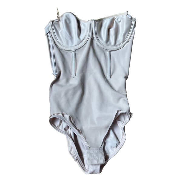 Victoria Secret One Piece Sculpting Body Shaper Beige Nude Bustier Size 34C - Picture 9 of 10